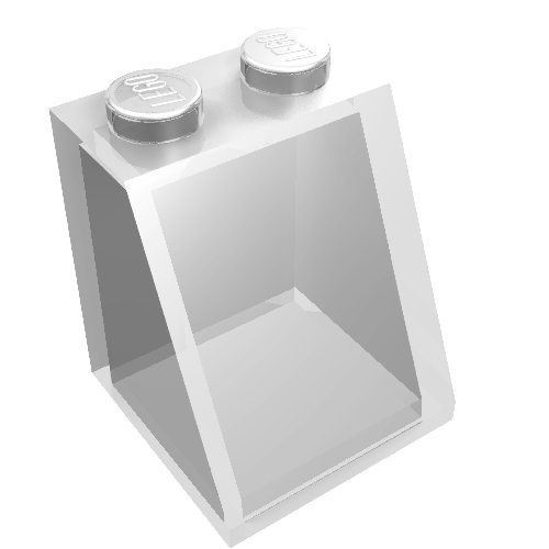 Lego Brick Sloped 65° 2 x 2 x 2 Smooth without Bottom Tube / Trans-Clear