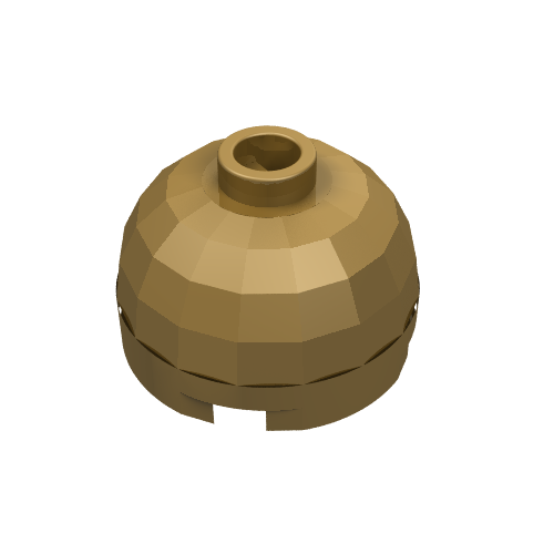 Lego Brick Round 2 x 2 Dome Top, Blocked Open Stud, Bottom Axle Holder / Pearl Gold
