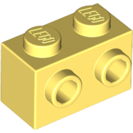 Lego Brick Special 1 x 2 with 2 Studs on 1 Side / Bright Light Yellow