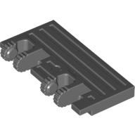 Lego Hinge Train Gate 2 x 4 Locking Dual 2 Fingers with Rear Reinforcements, 9 Teeth / Dark Bluish Gray
