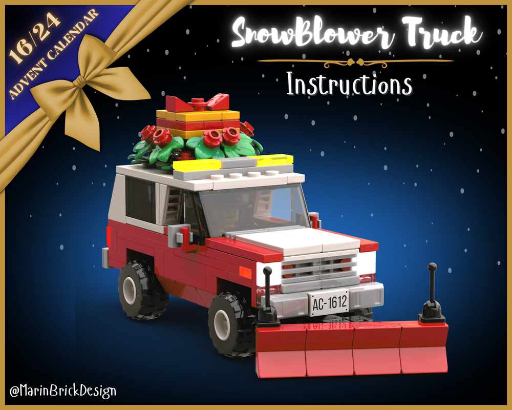 Lego Christmas SnowBlower Snow Plow Truck MOC - Winter village MOC