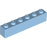Lego Brick 1 x 6 / Pastel Blue