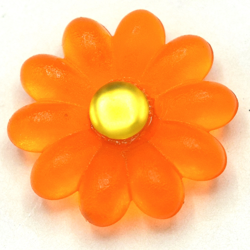 Lego Clikits Icon, Flower 2 x 2 Large, 10 Petals with Pin, Trans-Yellow Center Cabochon