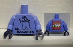 Lego Torso De Bouwsteen Pattern / Medium Blue Arms / Dark Blue Hands