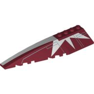 Lego Brick Wedged, Curved 12 x 3 Left with White Stripe and Starburst Print
