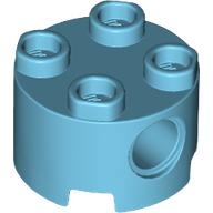 Lego Brick Round 2 x 2, Pin Holes / Medium Azure