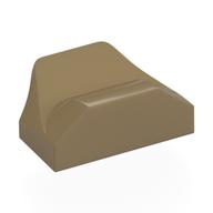 Lego Brick Wedged, Curved 1 x 2 x 2/3 No Studs, Wing End / Dark Tan