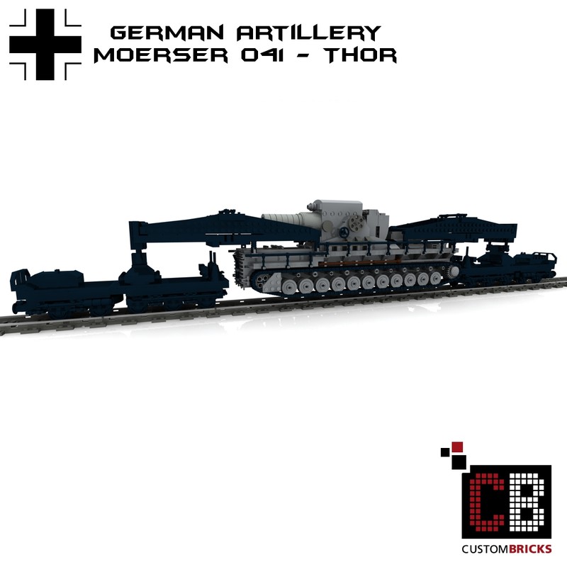 Lego Custom WW2 Mörser Karl rail cars