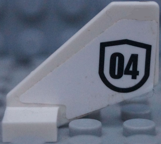Lego Tail Shuttle, Small with Black Number 04 Pattern on Both Sides (Stickers) - Set 60131