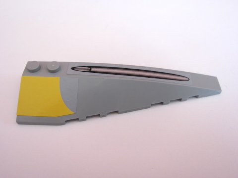 Lego Wedge 10 x 3 Right with Cannon Ridge and Yellow Pattern (Stickers) - Set 7877