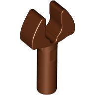 Lego Bar 1L with Clip [Cut Edges and One Side Hole] [Gap in Clip] / Reddish Brown