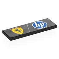 Lego Tile 2 x 6 with Ferrari, HP Logo Print / Black