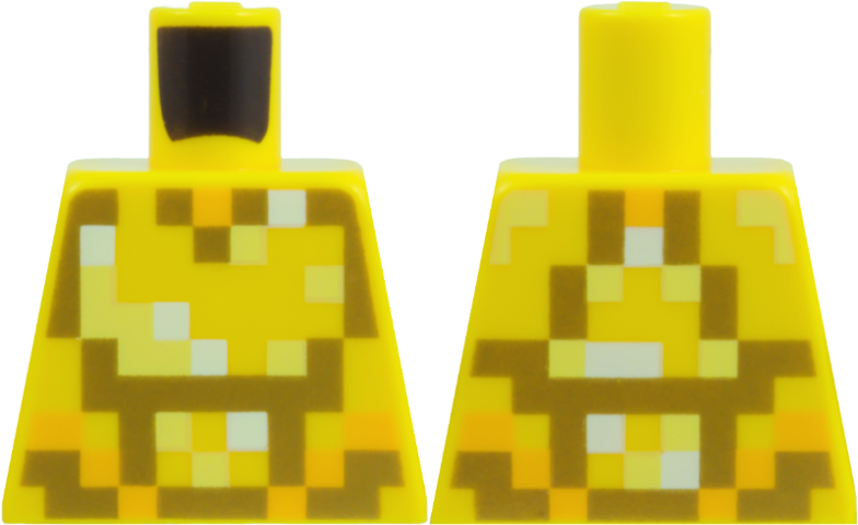 Lego Torso Pixelated Gold, Bright Light Yellow, Bright Light Orange, and White Pattern / Yellow