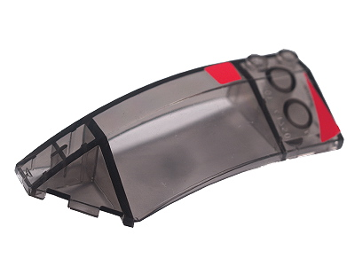 Lego Wedge 8 x 3 x 2 Open Left with Red Trim Pattern (Stickers) - Set 8652