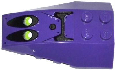 Lego Wedge 6 x 4 Triple Curved with Lime Jet Engines, Filler Cap, Dark Purple Panels and Bolts Pattern (Sticker) - Set 70128 / Dark Purple