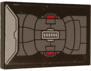 Lego Tile 2 x 3 with Engine Pattern (Sticker) - Set 76081
