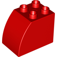 Lego Duplo Brick 2 x 3 x 2 with Curved Top / Red