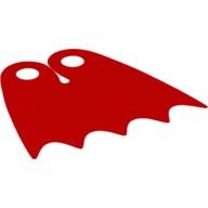 Lego Neckwear Cape, Scalloped 5 Points, Tear-Drop Neck Cut [Spongy Stretchable Fabric] / Red