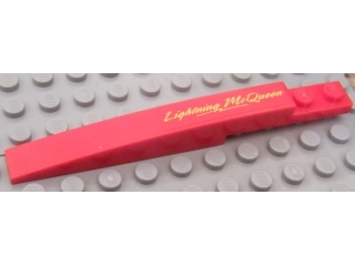 Lego Slope, Curved 10 x 1 with 'Lightning McQueen' Pattern Model Right (Sticker) - Set 8484