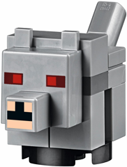Lego Minecraft Wolf, Angry, Baby - Brick Built