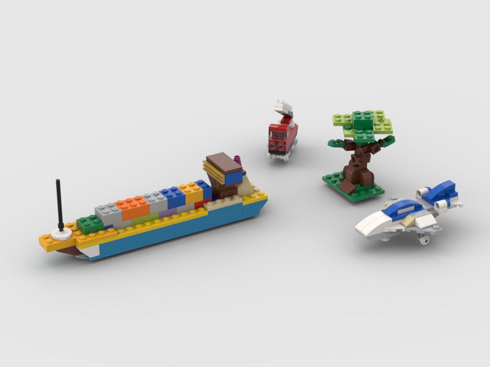 Lego 11009 - Jet, Tree, Firetruck, Container ship