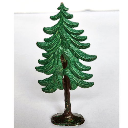 Lego Plant, Tree Flat Pine painted with solid base (1950's version) / Green