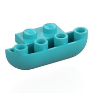 Lego Brick Round, Curved Inverted Triple 1 x 3 x 1 with 1 x 2 Extension / Medium Azure