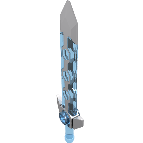 Lego Weapon Sword Long with Angular Crossguard Light Bluish Gray Pattern