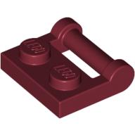 Lego Plate Special 1 x 2 [Side Handle Closed Ends] / Dark Red