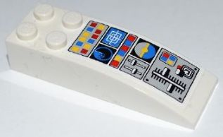Lego Slope, Curved 6 x 2 with Airplane Control Panel Pattern (Sticker) - Set 3182