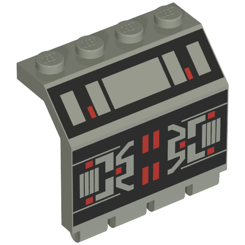 Lego Hinge Panel 2 x 4 x 3 1/3 with Black/Red MTron Print