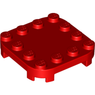 Lego Plate Round Corners 4 x 4 x 2/3 Circle with Reduced Knobs / Red