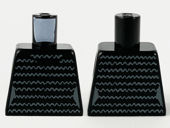 Lego Torso Female Black Dress with Wavy Lines Pattern / Black