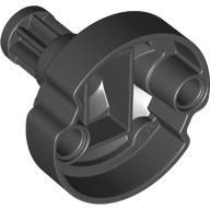 Lego Gearwheel 8 Tooth with Pin Holes and Flywheel Recess (Ninjago) [Short Shaft] / Black