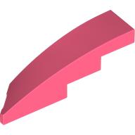 Lego Brick Wedged, Curved 1 x 4 with Stud Notch Right / Coral