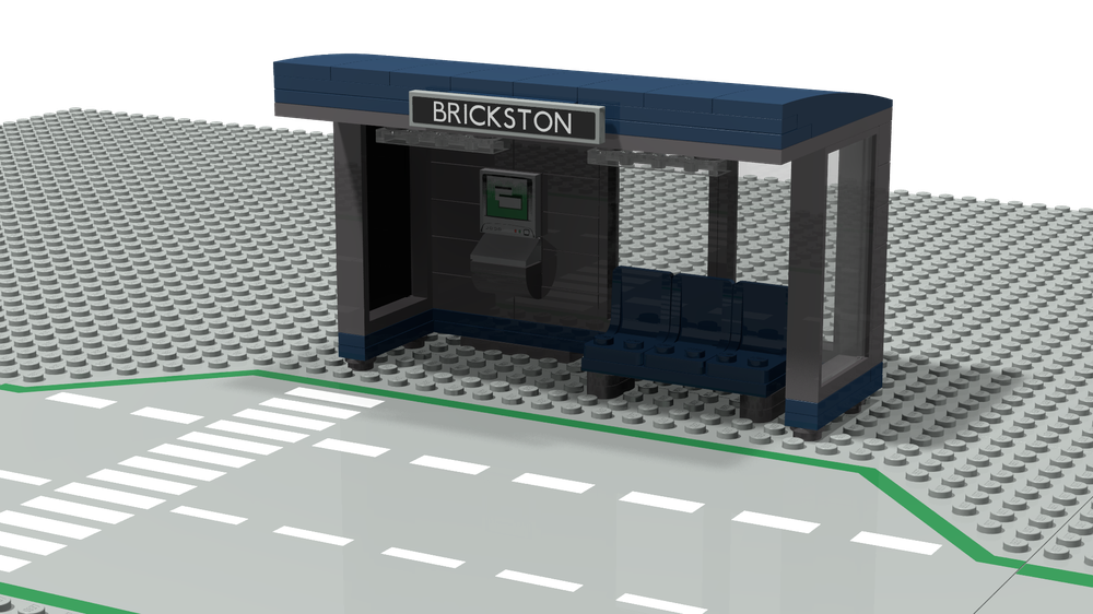 Lego K-Town - Bus stop blue