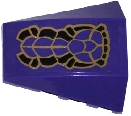 Lego Wedge 4 x 4 Triple Curved No Studs with Black and Dark Tan Scales Pattern (Sticker) - Sets 70746 / 70749