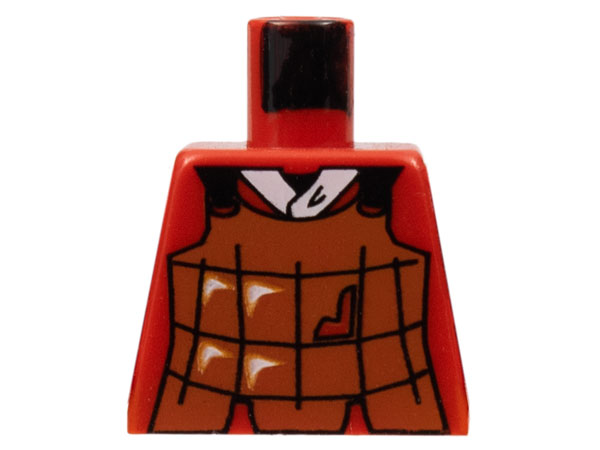 Lego Torso Castle Ninja Armor Brown Leather Pattern (Robber) / Red