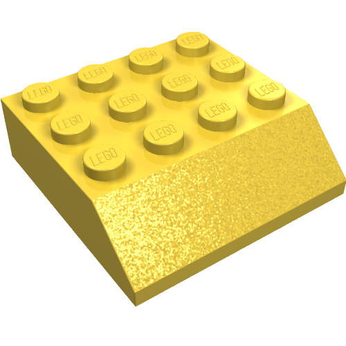 Lego Brick Sloped 45° 4 x 4 / Yellow