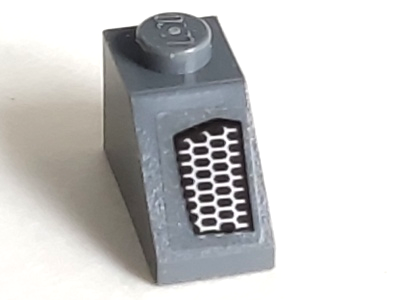 Lego Slope 45 2 x 1 with Engine Vent Pattern Model Right Side (Sticker) - Set 75892 / Dark Bluish Gray