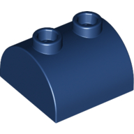Lego Brick Curved 2 x 2, Two Top Studs / Dark Blue