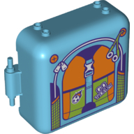 Lego Pod, Square 3 x 8 x 6 2/3 [Male] with Back Pack Print / Medium Azure