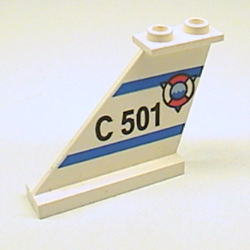 Lego Tail 4 x 1 x 3 with 'C 501' & Life Preserver Ring on Left Side Print