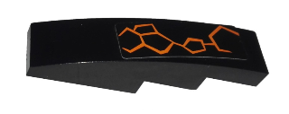 Lego Slope, Curved 4 x 1 with Orange Lines Pattern Model Left Side (Sticker) - Set 9444