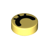 Lego Tile Round 1 x 1 with Black Closed Eye / Eyelash Print