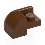 Lego Brick Round, Curved 2 x 2 x 1, Corner / Reddish Brown