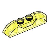 Lego Brick Curved 1 x 4 with Sloped Ends and Two Top Studs / Trans-Neon Green