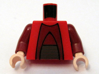 Lego Torso SW Chancellor Palpatine Pattern / Dark Red Arms / Light Nougat Hands