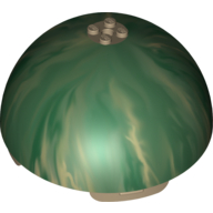 Lego Dome Hemisphere 11 x 11 with 2 x 2 Studs on Top and Marbled Dark Green Yavin 4 Print / Sand Green