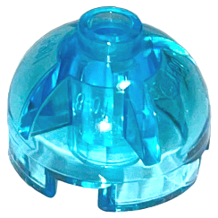 Lego Brick, Round 2 x 2 Dome Top / Trans-Light Blue